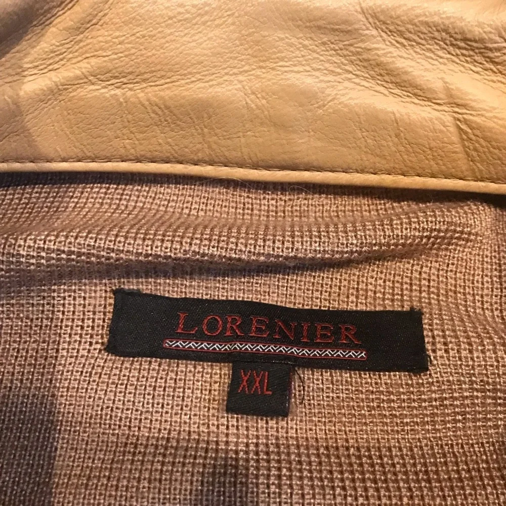 Lorenier Leather Wool Blend Sweater Jacket - Size XXL